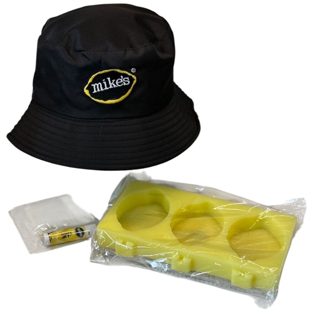 Mike’s Hard Lemonade Promo Lot Reversible Bucket Hat Lip Balm Ice Pop Mold RARE